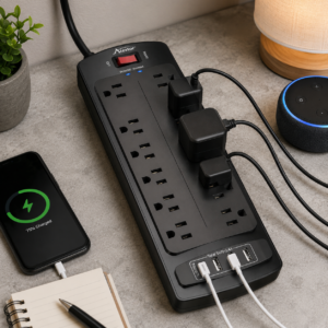 12-Outlet Surge Protector Power Strip with USB